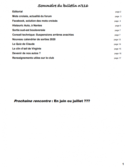 Bulletin n°118 Avril 2020