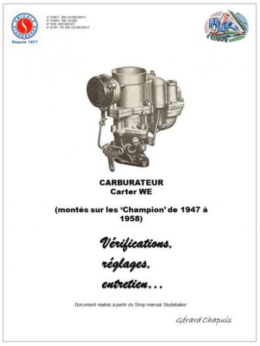 CARBURATEUR Carter WE  (Monté sur les Champion de 1947 à 1958) 