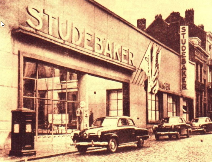 Garage Studebaker à Bruxelles dans les années 1950